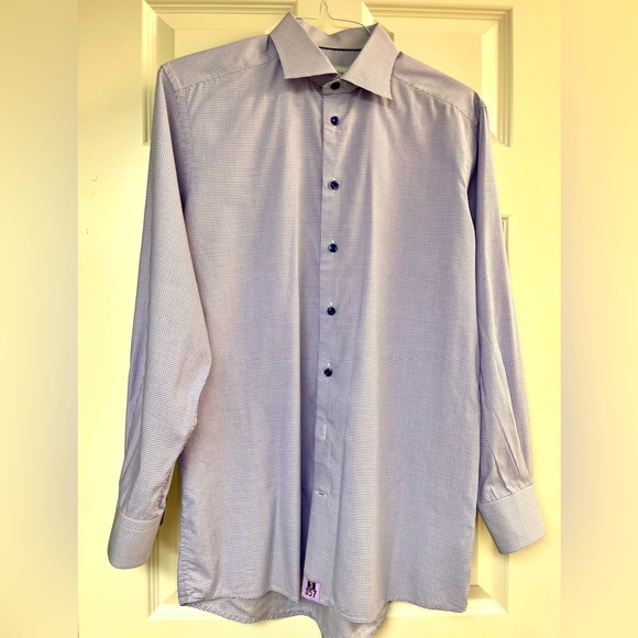 Beautiful Eton dress shirt with special blue buttons. Size 42/16.5/32 sleeves. - Picture 1 of 3